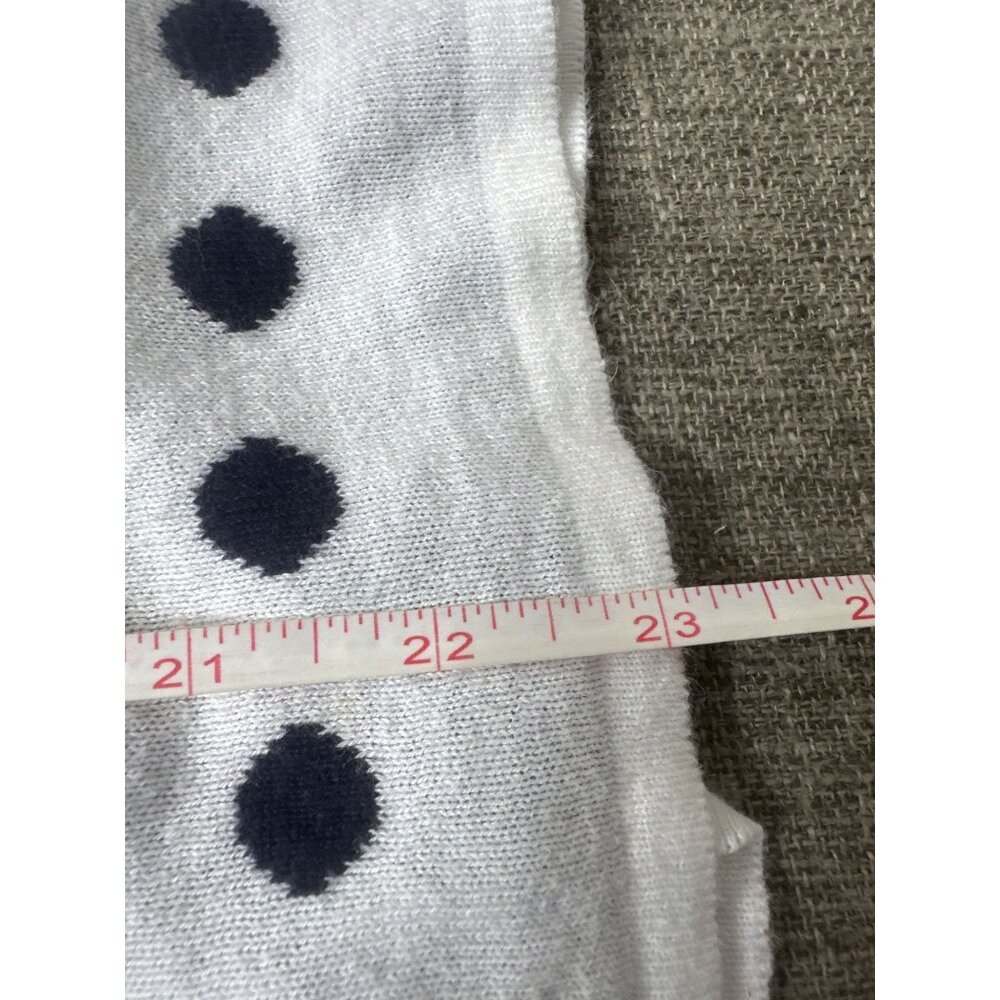 Liz Claiborne XL Womens White Black Polka Dot Pattern Cotton Sweater Top - Picture 7 of 7